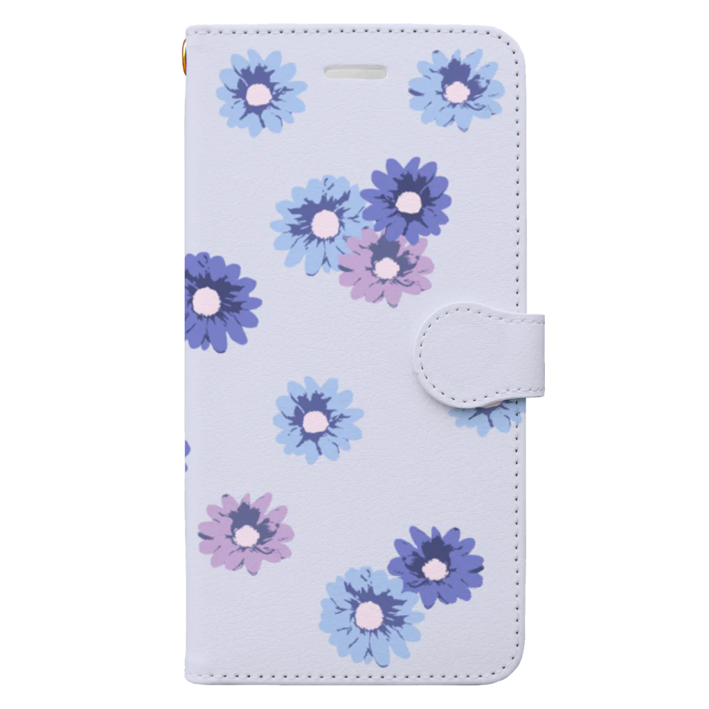 kuroki  miyaの青い花柄 Book-Style Smartphone Case