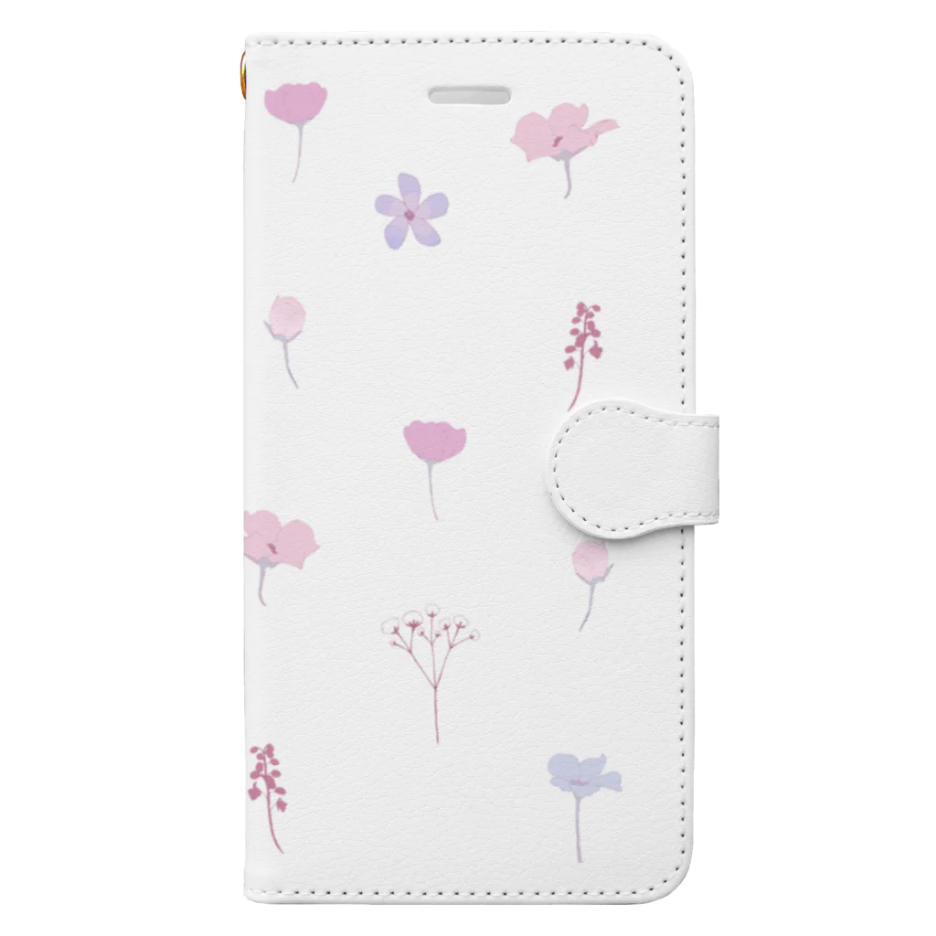 kuroki  miyaの押し花風 Book-Style Smartphone Case