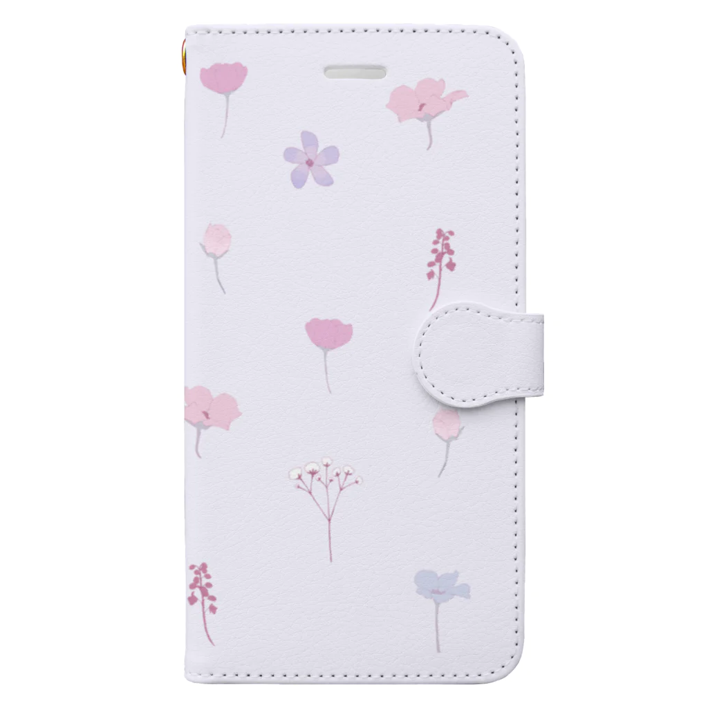 kuroki  miyaの押し花風 Book-Style Smartphone Case