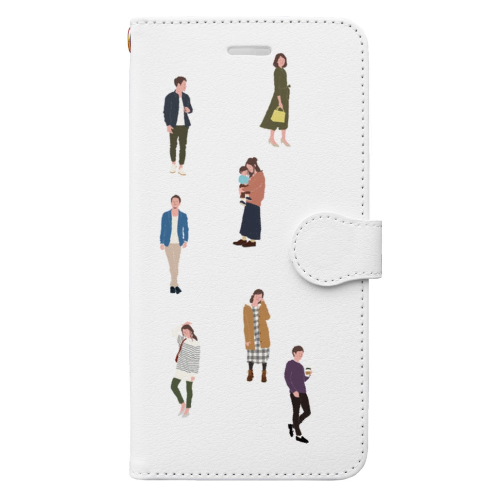 osunariのMany people Book-Style Smartphone Case
