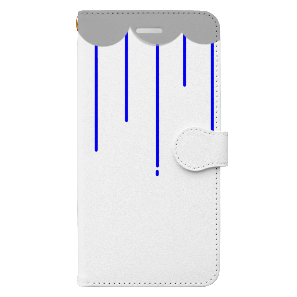 nyoroの雨の日(青) Book-Style Smartphone Case
