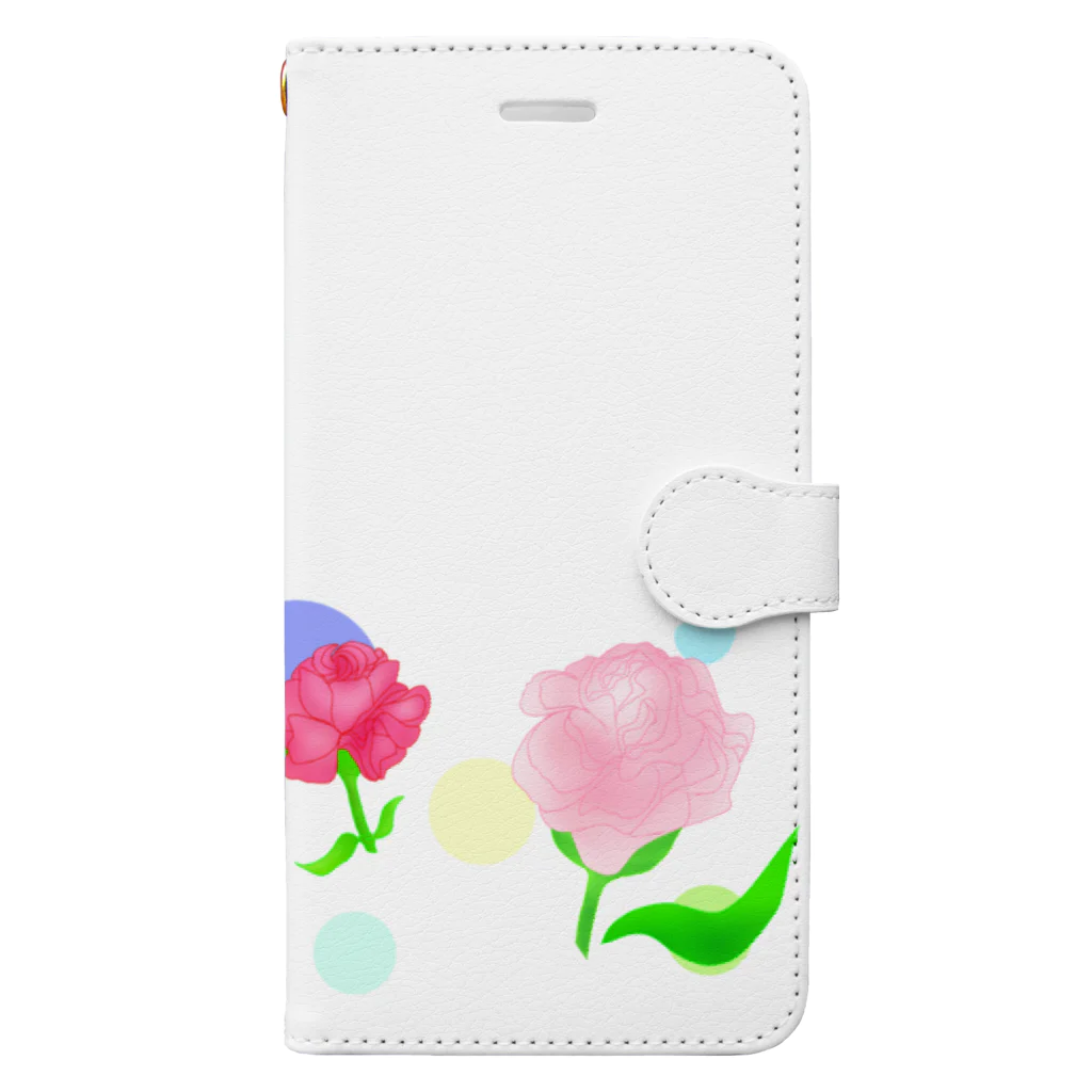 Lily bird（リリーバード）のカーネーションと水玉模様② Book-Style Smartphone Case