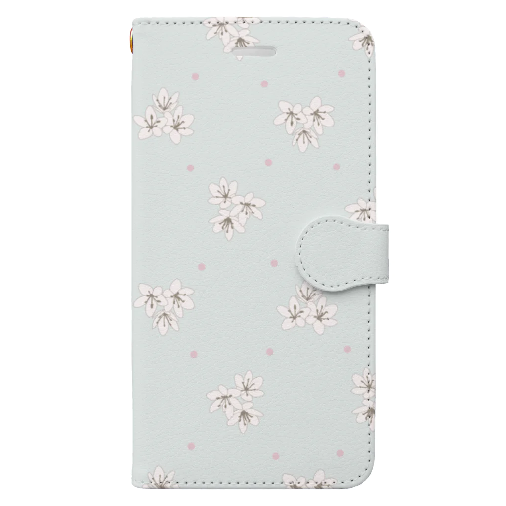 kuroki  miyaの小花柄 ミント Book-Style Smartphone Case