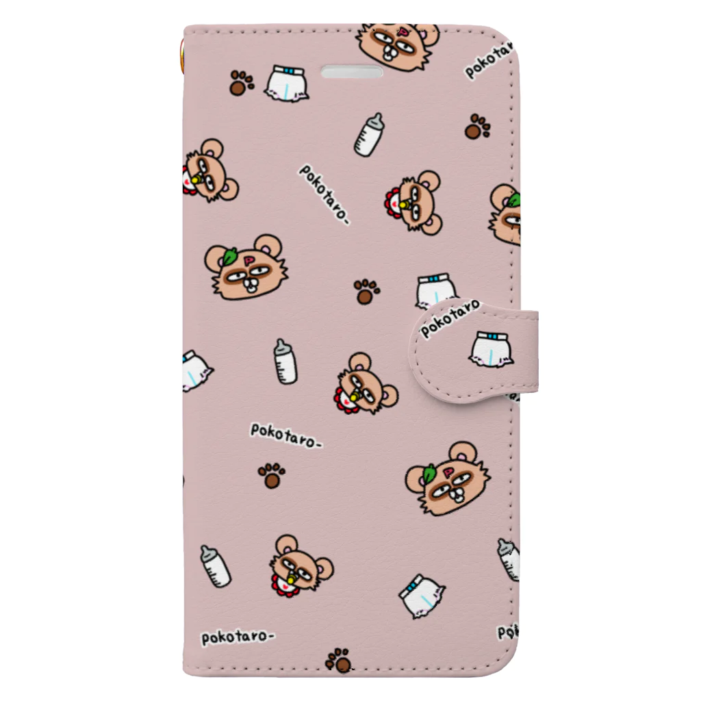 ぽこたろーのぽこたろーpink Book-Style Smartphone Case