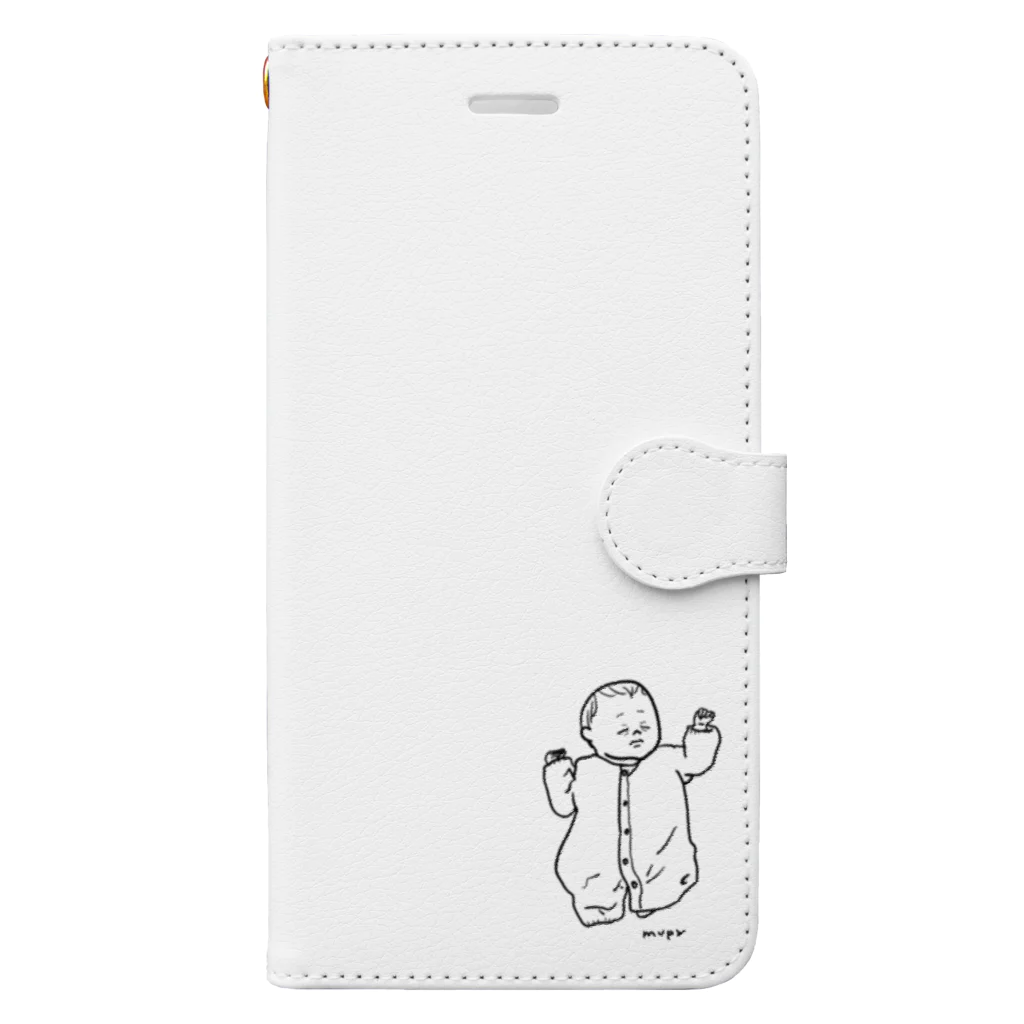 むぴーの新生児(タレ目) Book-Style Smartphone Case