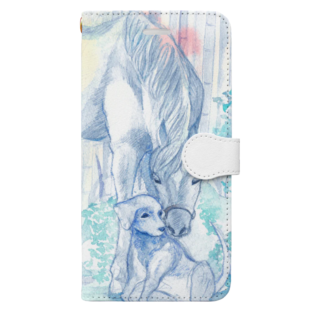 TrueBlueのラブと青毛馬 Book-Style Smartphone Case