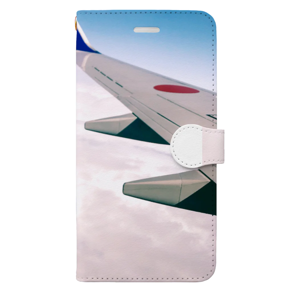 🍁紅葉🍁の飛行機と空 Book-Style Smartphone Case