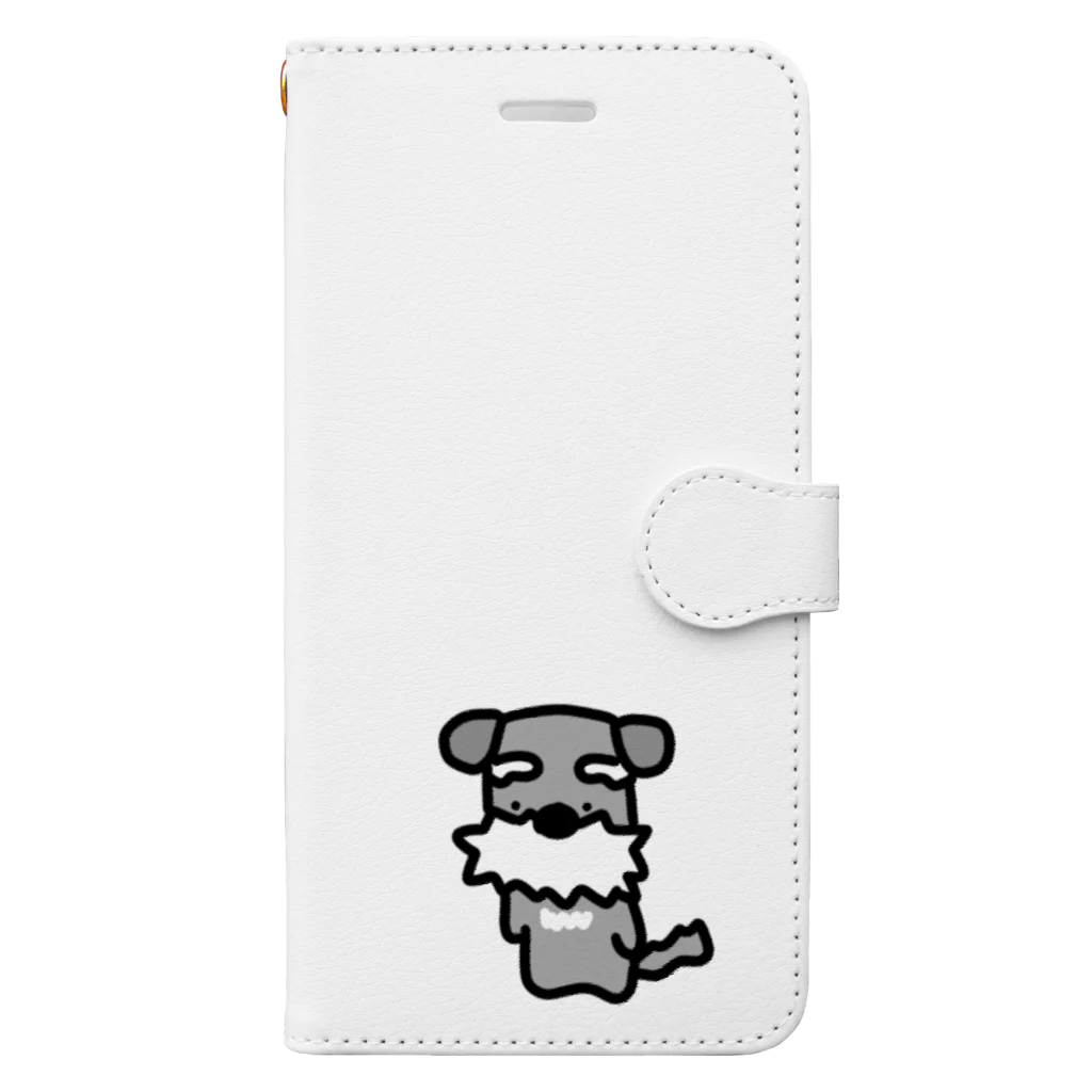 暗黒電波美術家ボブ山　SUZURI店のシュナ！はかしこそうな犬！ Book-Style Smartphone Case