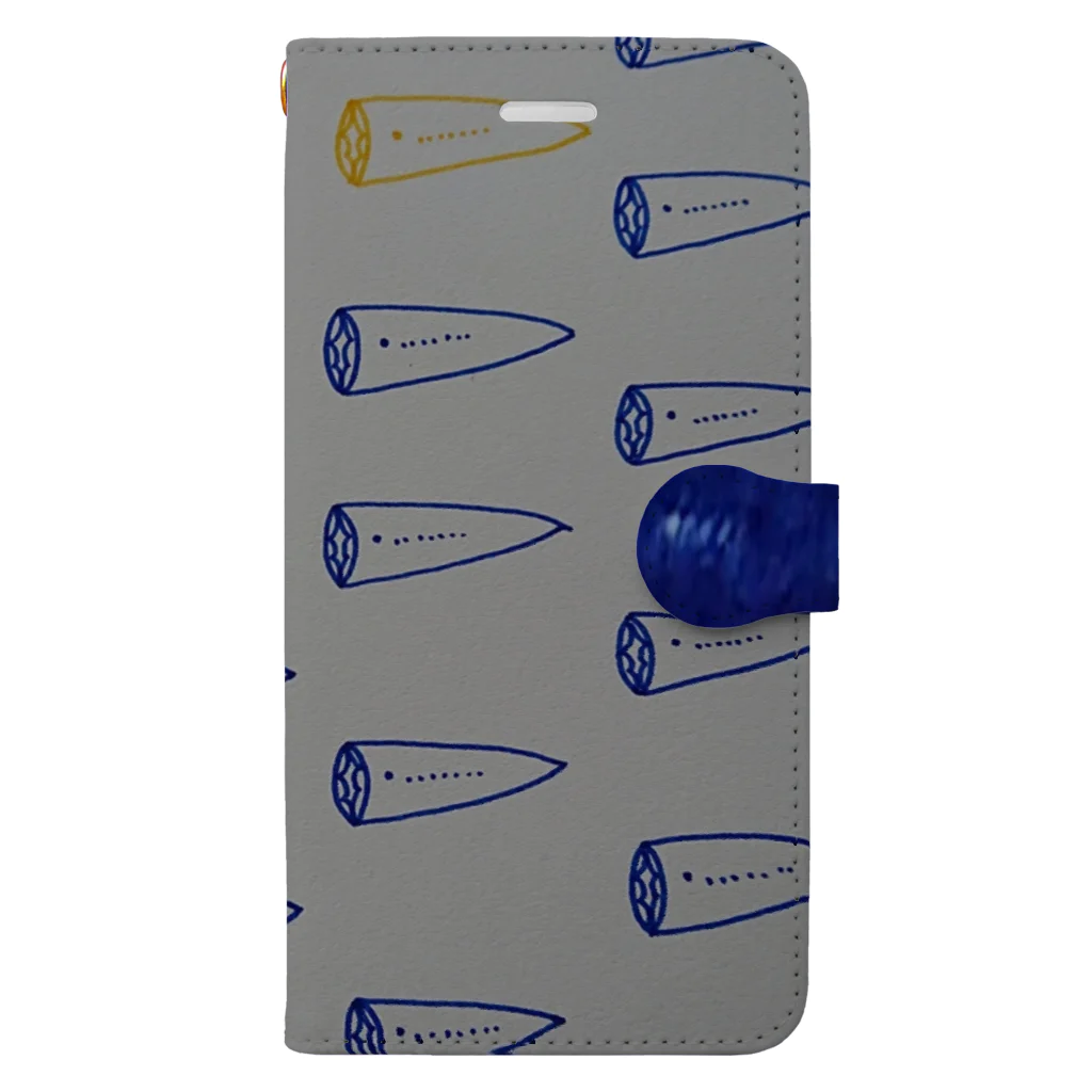 つゆくさ色の小間切れの青のヤツメウナギ Book-Style Smartphone Case