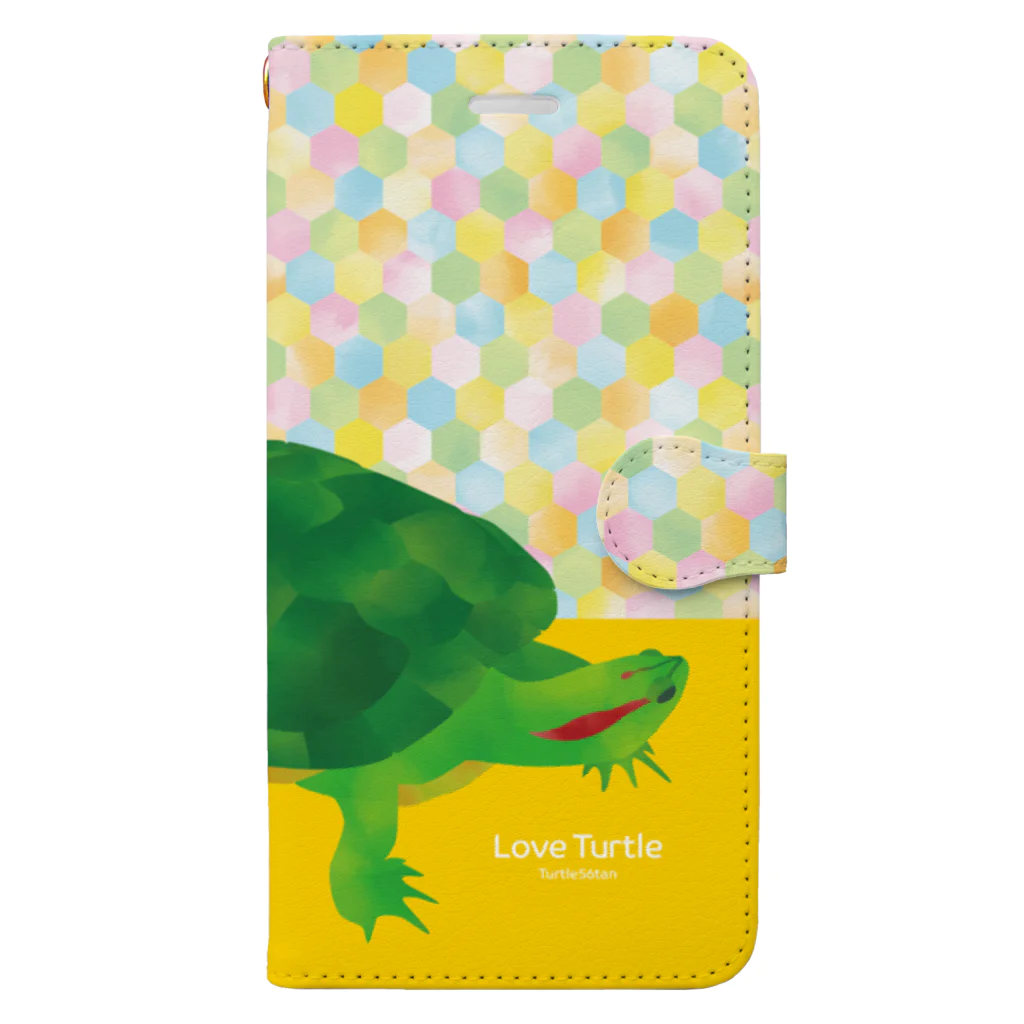 Turtle56tanのLove Turtle TypeB  カラフル Book-Style Smartphone Case