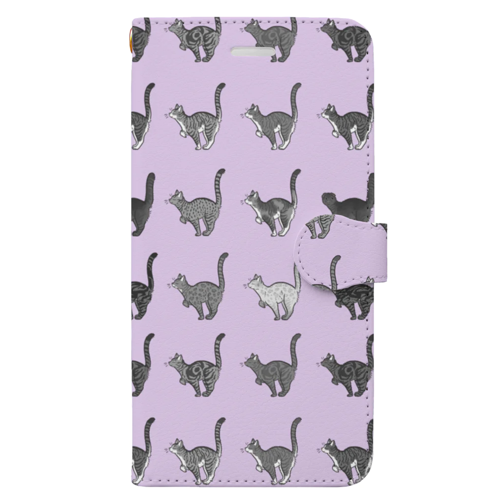 豆つぶのTabbies Cat（総柄） Book-Style Smartphone Case