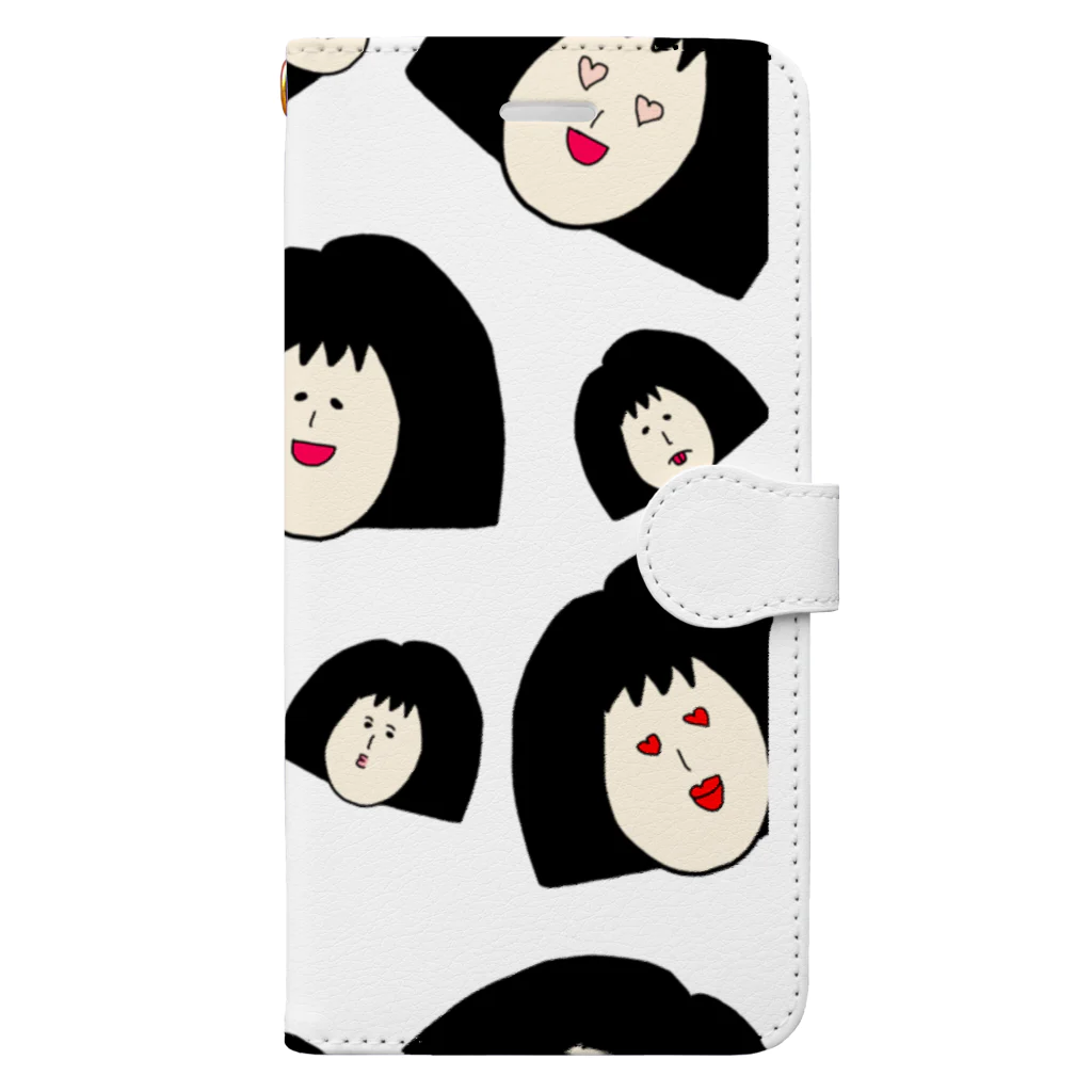 mugikochanのモサコがたくさん Book-Style Smartphone Case