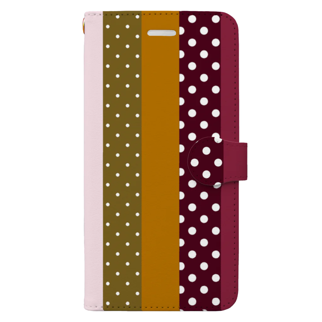 orange_honeyのストライプと水玉 Book-Style Smartphone Case