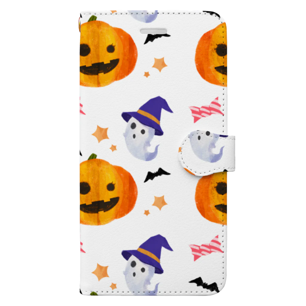 muraicchiのハロウィンかぼちゃとおばけ Book-Style Smartphone Case