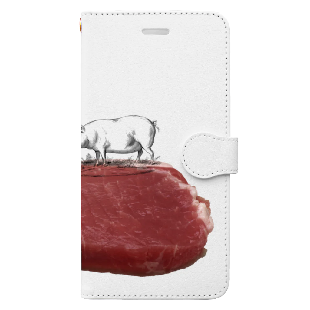 tottoの肉食／ポーク×豚さん Book-Style Smartphone Case