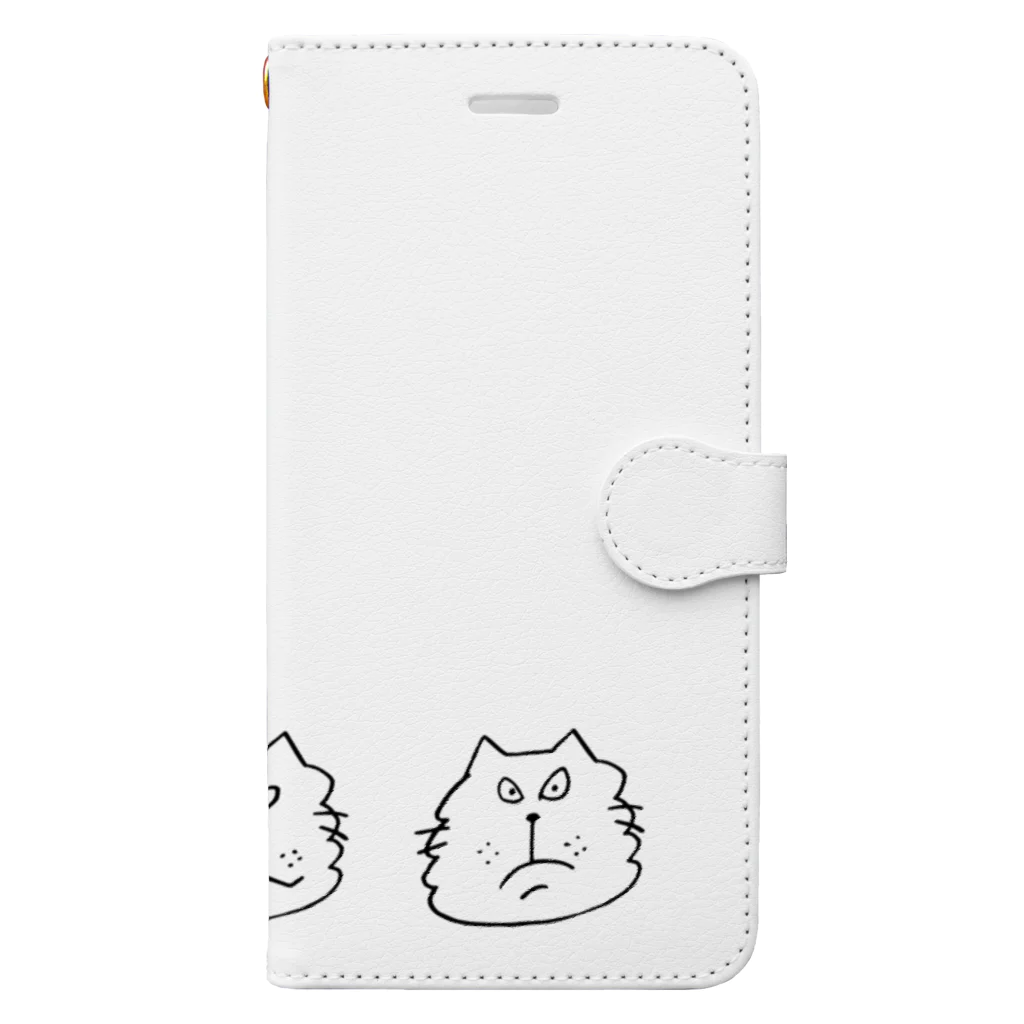 TOSANEKOのにらめっこ　しろ Book-Style Smartphone Case