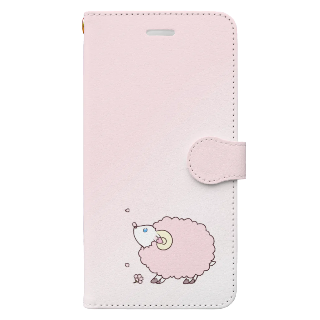 桜華爛漫の桜ひつじ Book-Style Smartphone Case