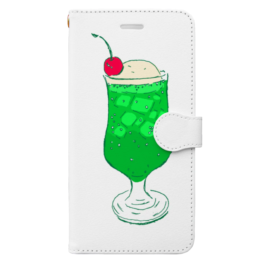 NIKORASU GOのメロンクリームソーダ＠文字なし Book-Style Smartphone Case