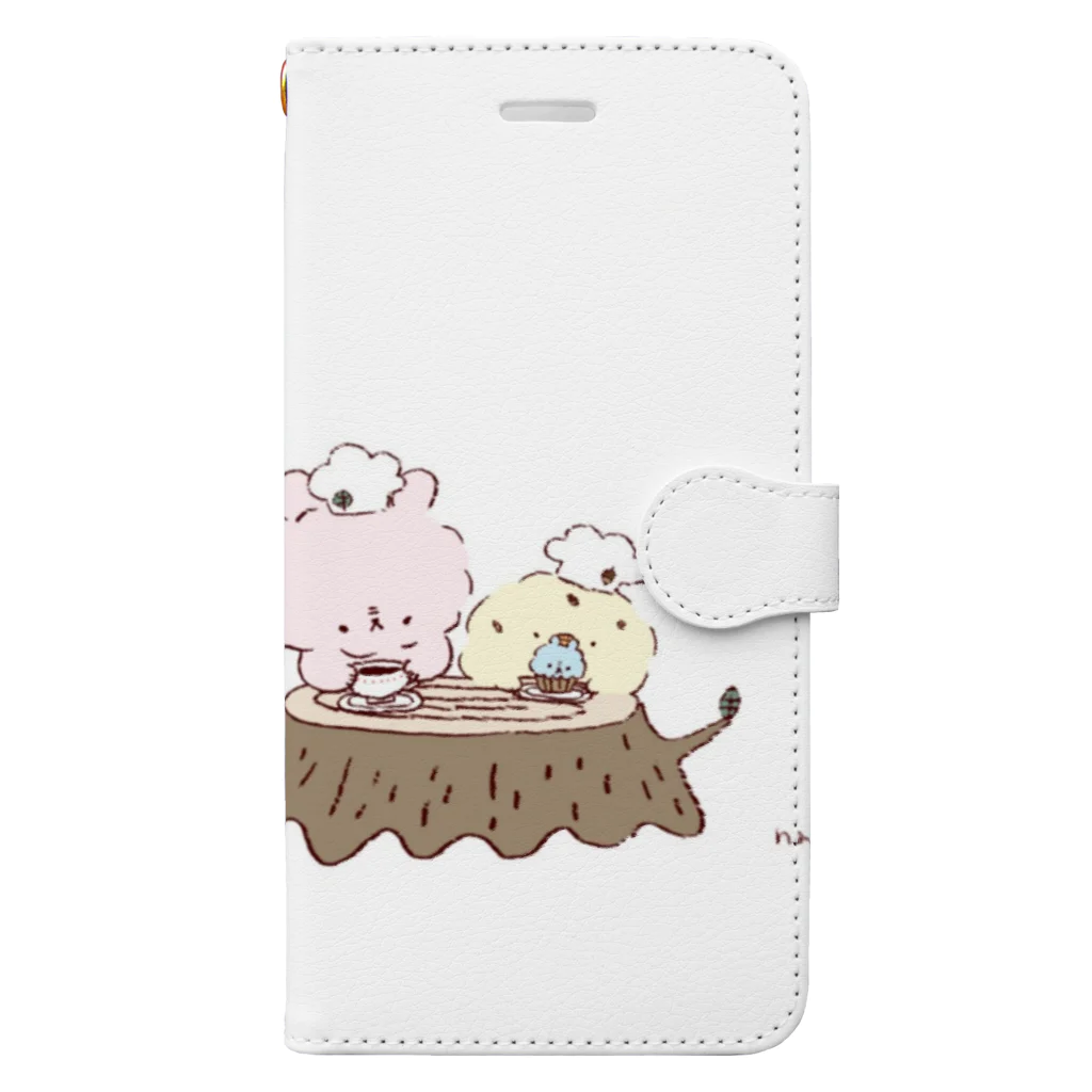 隠れ堂のうさぴよの団らん Book-Style Smartphone Case