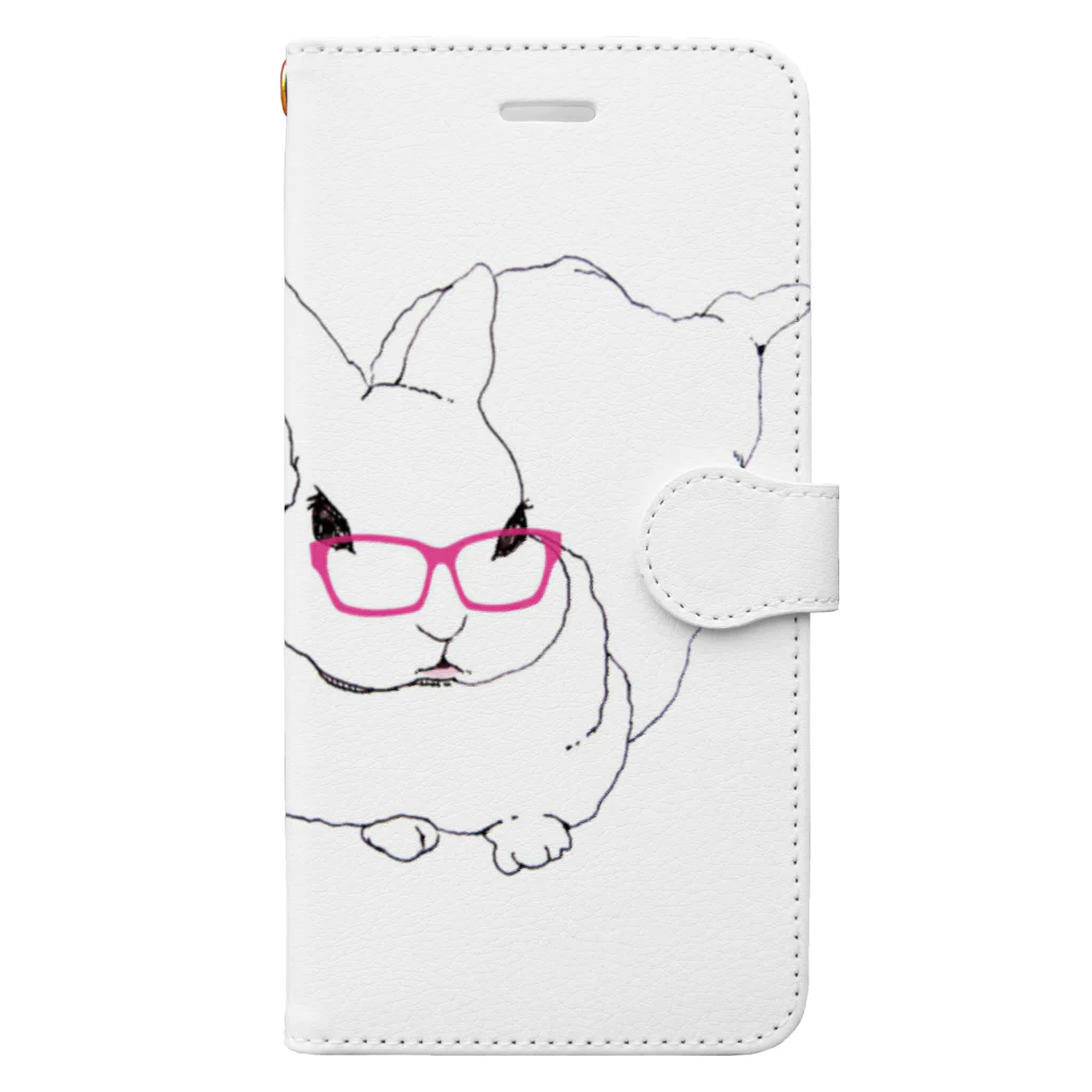 FunnyBoxの眼鏡うさぎ Book-Style Smartphone Case