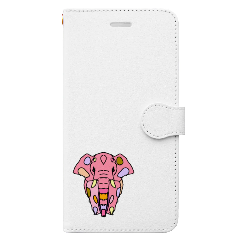 Full of vitality　(フル　オブ　バイタリティ)のElephant☆PINK　(ピンク色の象)　Full of vitality　(フル　オブ　バイタリティ) Book-Style Smartphone Case