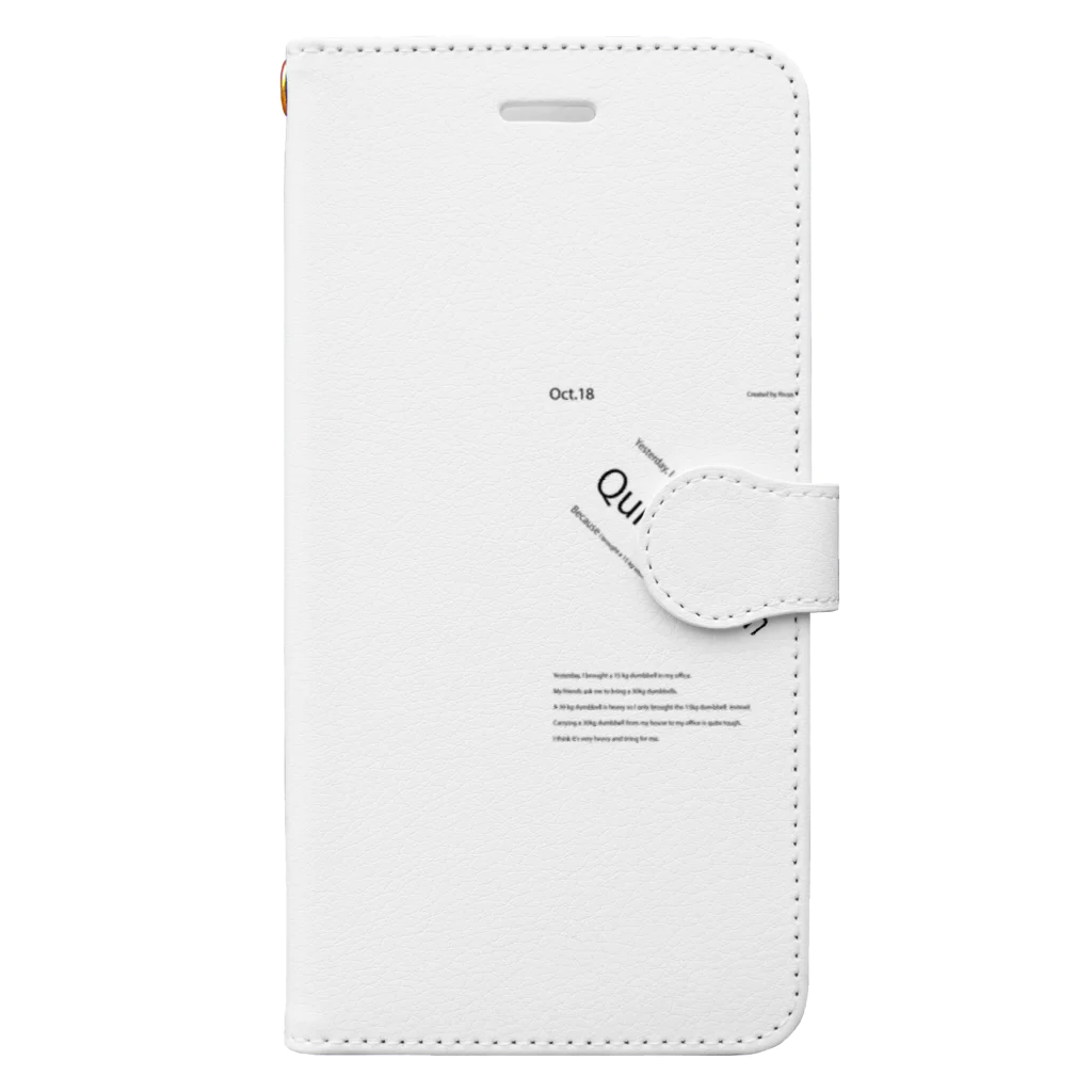 Riuyaの英語日記グッズの【2019.10.18】りうやの英語日記グッズ Book-Style Smartphone Case