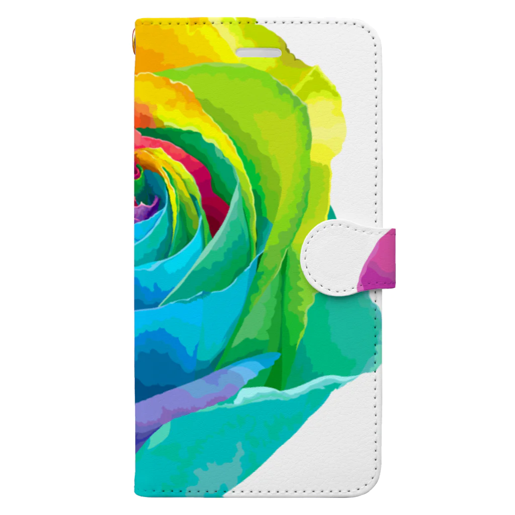 ゆるい猫ちゃんSHOPのRainbow rose(Single) Book-Style Smartphone Case