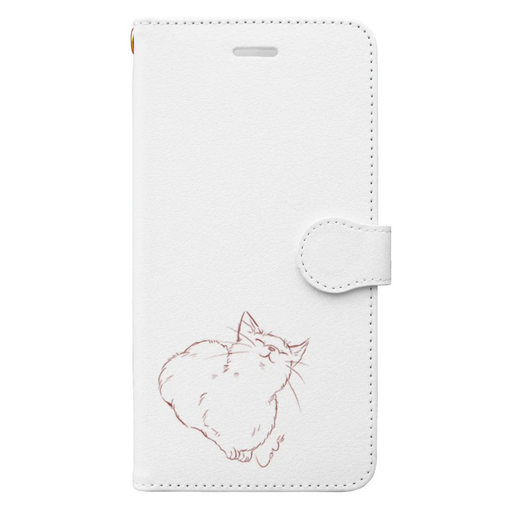 猫と犬の上をむく猫さん Book-Style Smartphone Case