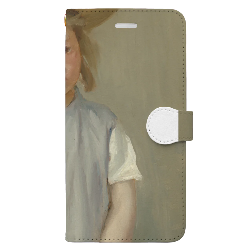 ミステリーキャンバスのメアリー・カサット作「麦わら帽子をかぶった少女」 Book-Style Smartphone Case