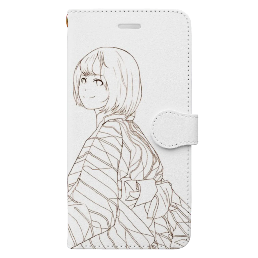 harachan_の和服のあの子 Book-Style Smartphone Case