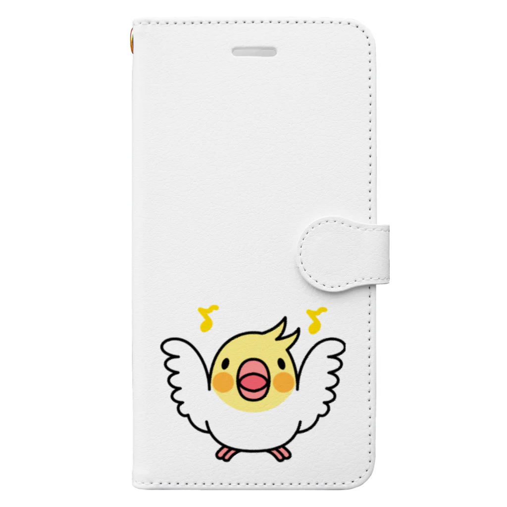 まめるりはことりのまるまるオカメインコ【まめるりはことり】 Book-Style Smartphone Case