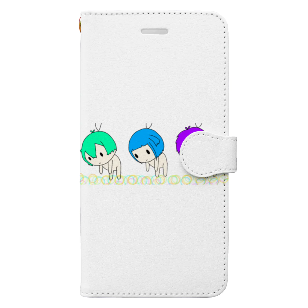 もるの人形トリオ Book-Style Smartphone Case