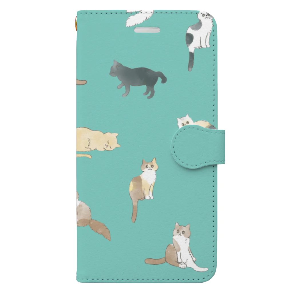 mayuのねこだらけミント Book-Style Smartphone Case