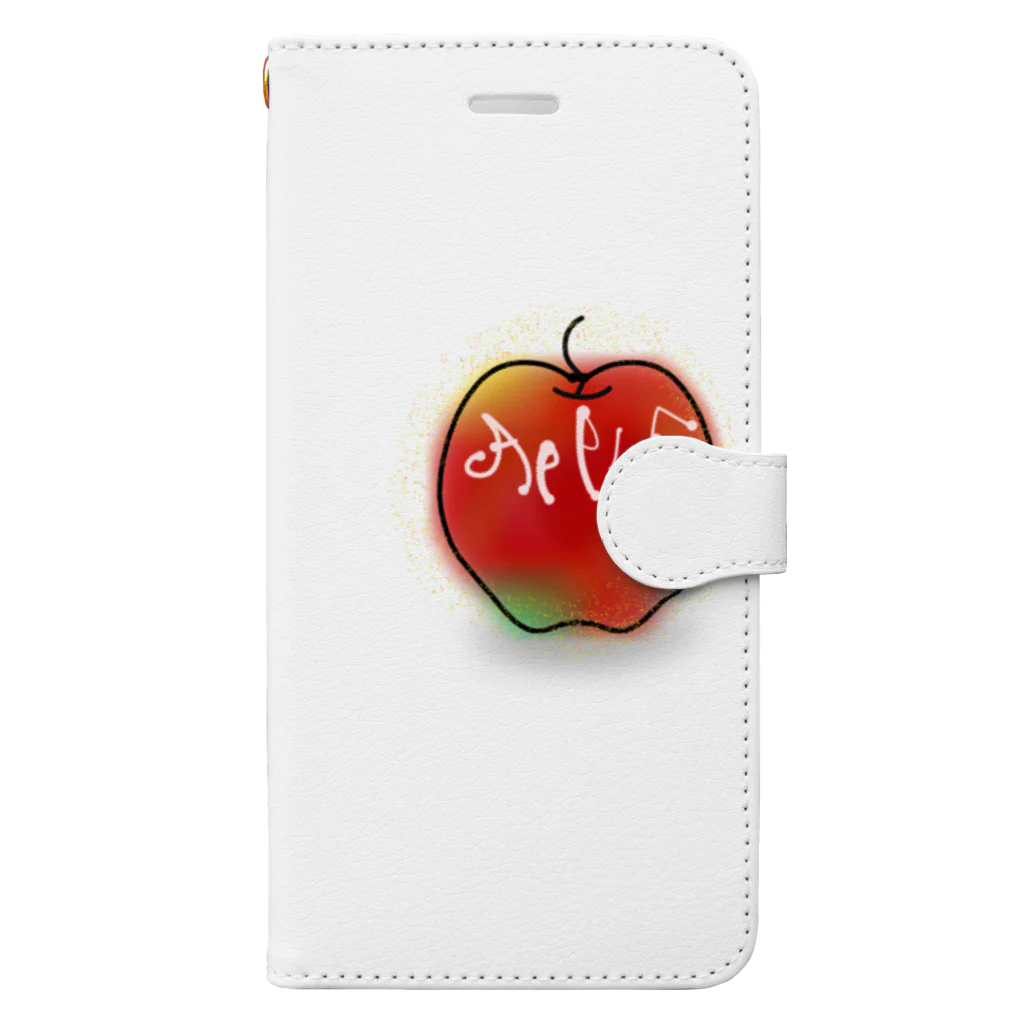 りんごのワンポイントなりんご Book-Style Smartphone Case