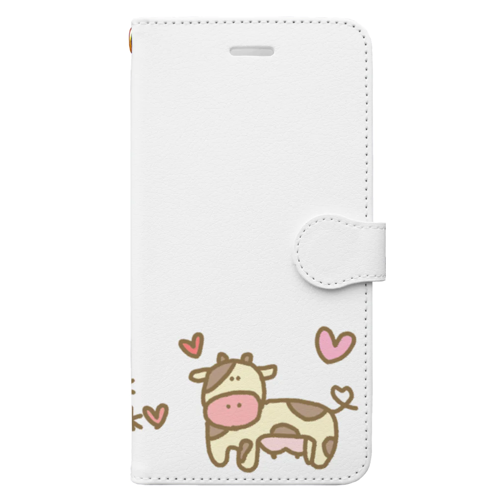 👓ぷんちん📷@LINEスタンプや絵文字販売中🐷のモーモーウシのモーモーちゃん 手帳型スマホケース