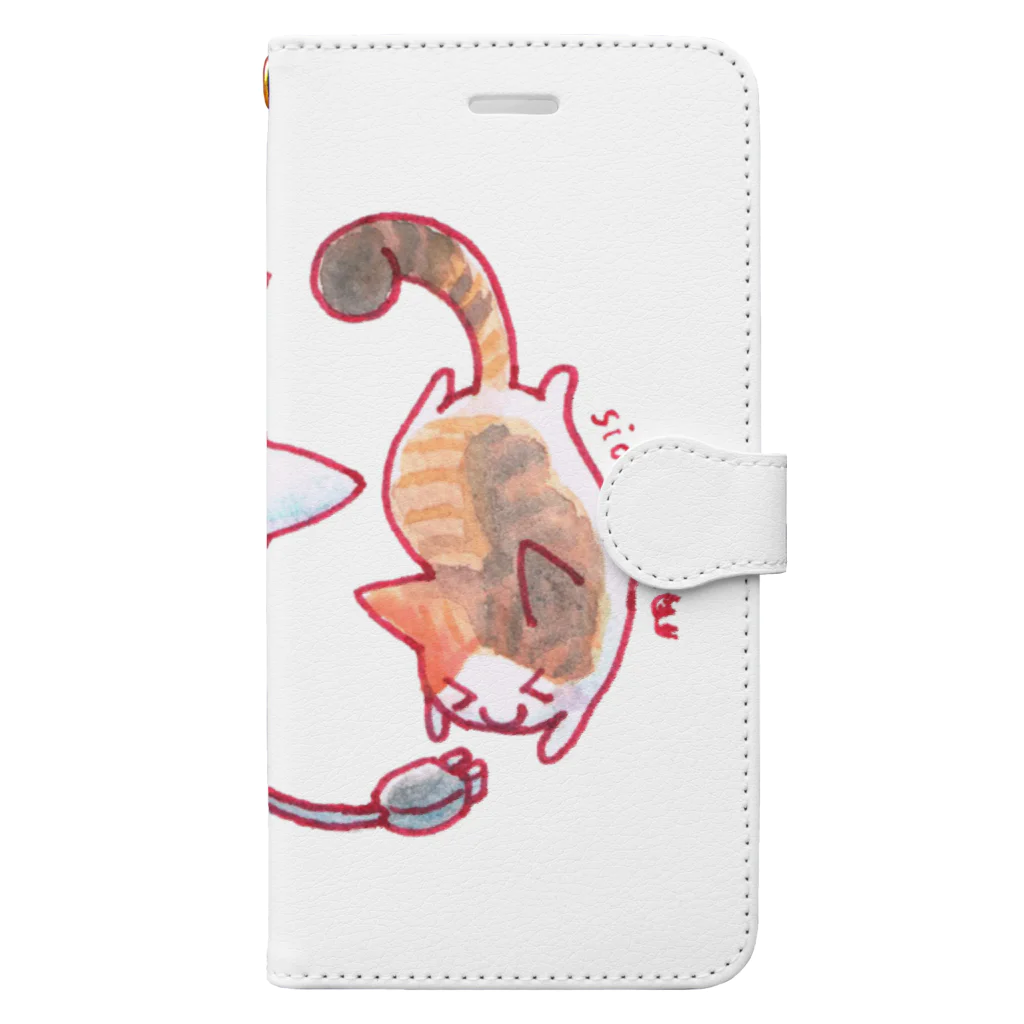 ねこさん爆発ショップのねこさんと三毛猫 Book-Style Smartphone Case