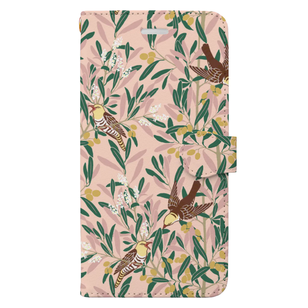 Tree Sparrowのオリーブの森　ピンク Book-Style Smartphone Case