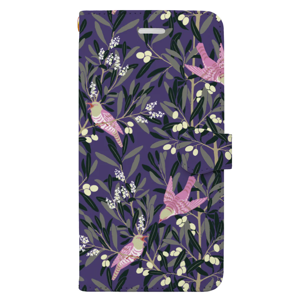 Tree Sparrowのオリーブの森　パープル Book-Style Smartphone Case