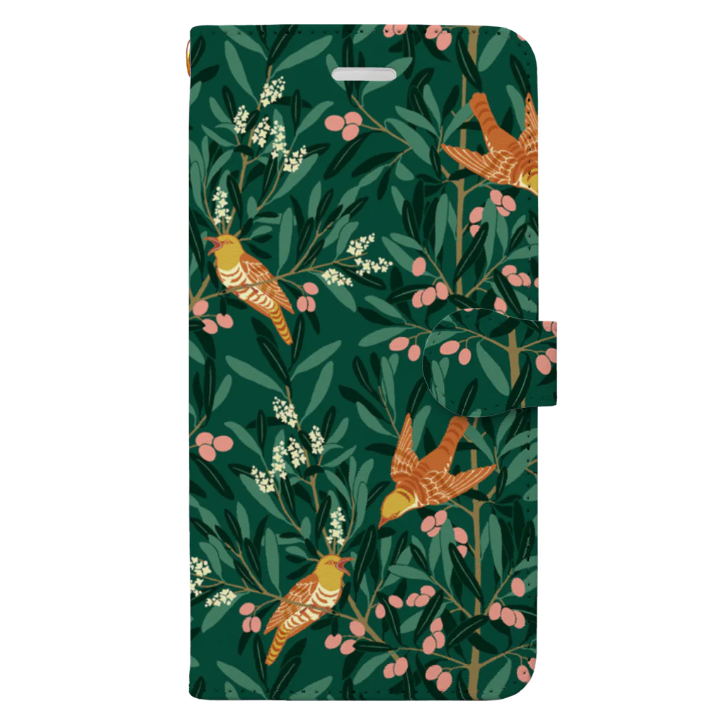 Tree Sparrowのオリーブの森　グリーン Book-Style Smartphone Case