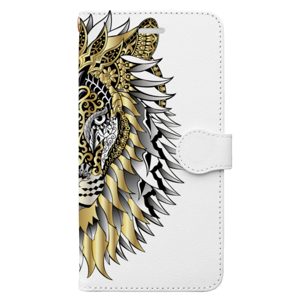 Drecome_Designの百獣の王 Book-Style Smartphone Case