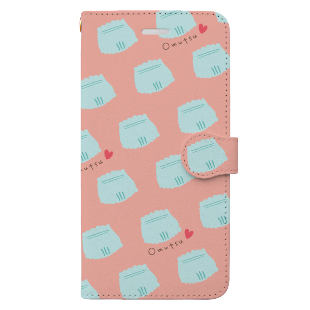 どんどんキッズ*デザインroomのオムツパレード ピンク Book-Style Smartphone Case