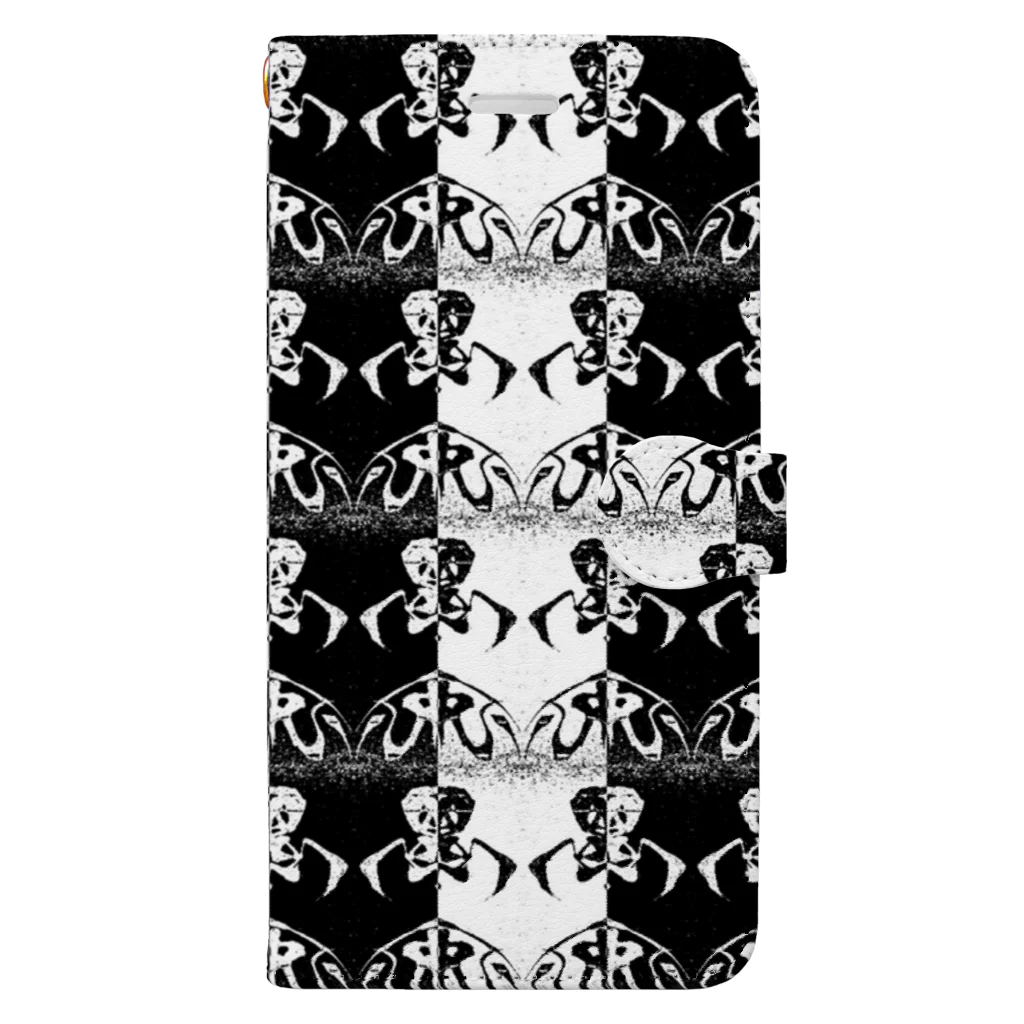 兎派の二色黒兎弐号-ニショククロウサギニゴウ-(BK＆WH) Book-Style Smartphone Case