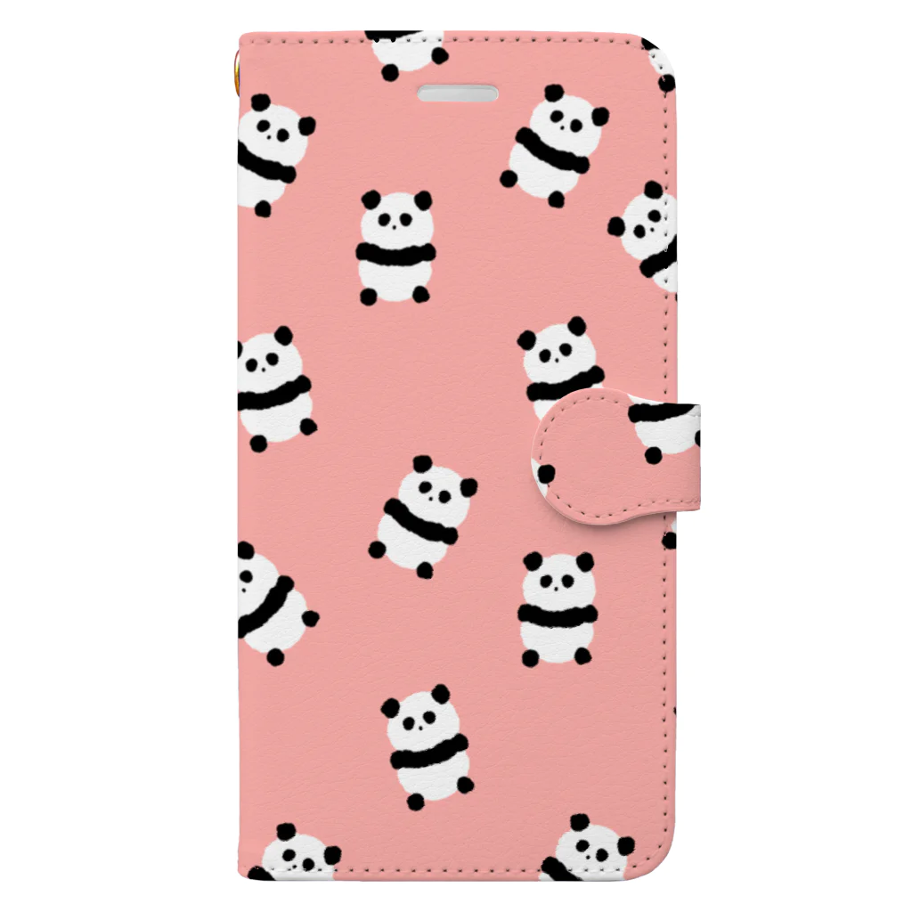 あゆかんのたくさんパンダ(ピンク） Book-Style Smartphone Case