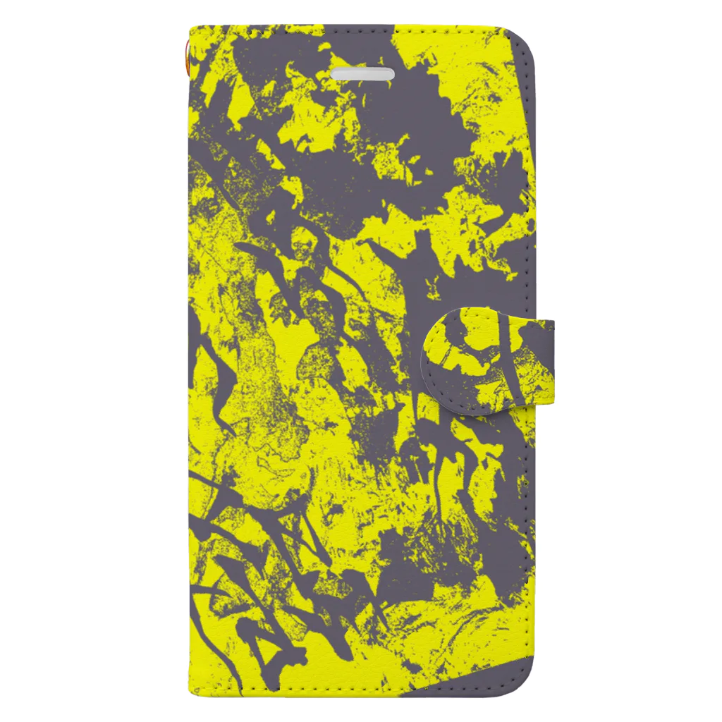 兎派のH.I.W.M.T.L #2(yellow×gray) Book-Style Smartphone Case