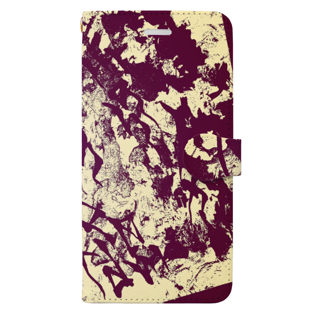 兎派のH.I.W.M.T.L #2(cream×burgundy) Book-Style Smartphone Case