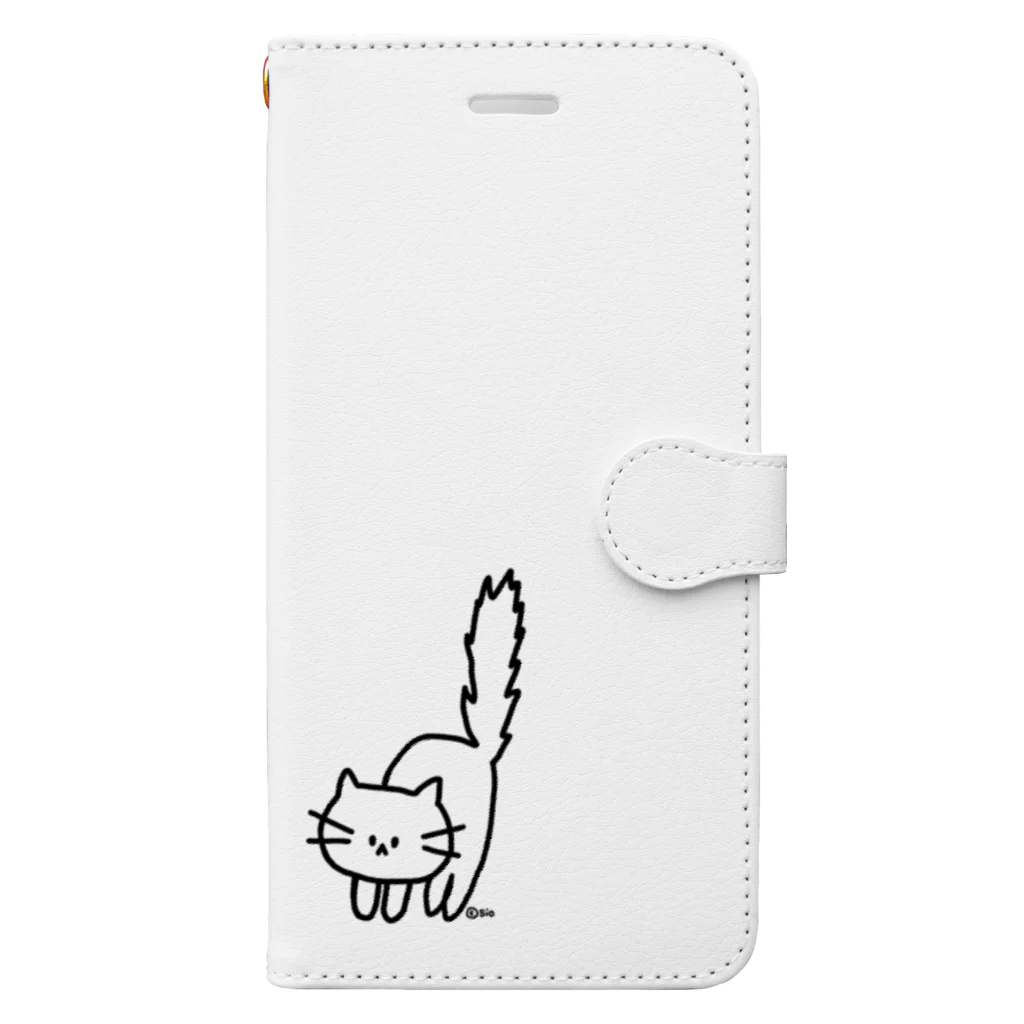 himetaroの気が立っているねこ 手帳型スマホケース