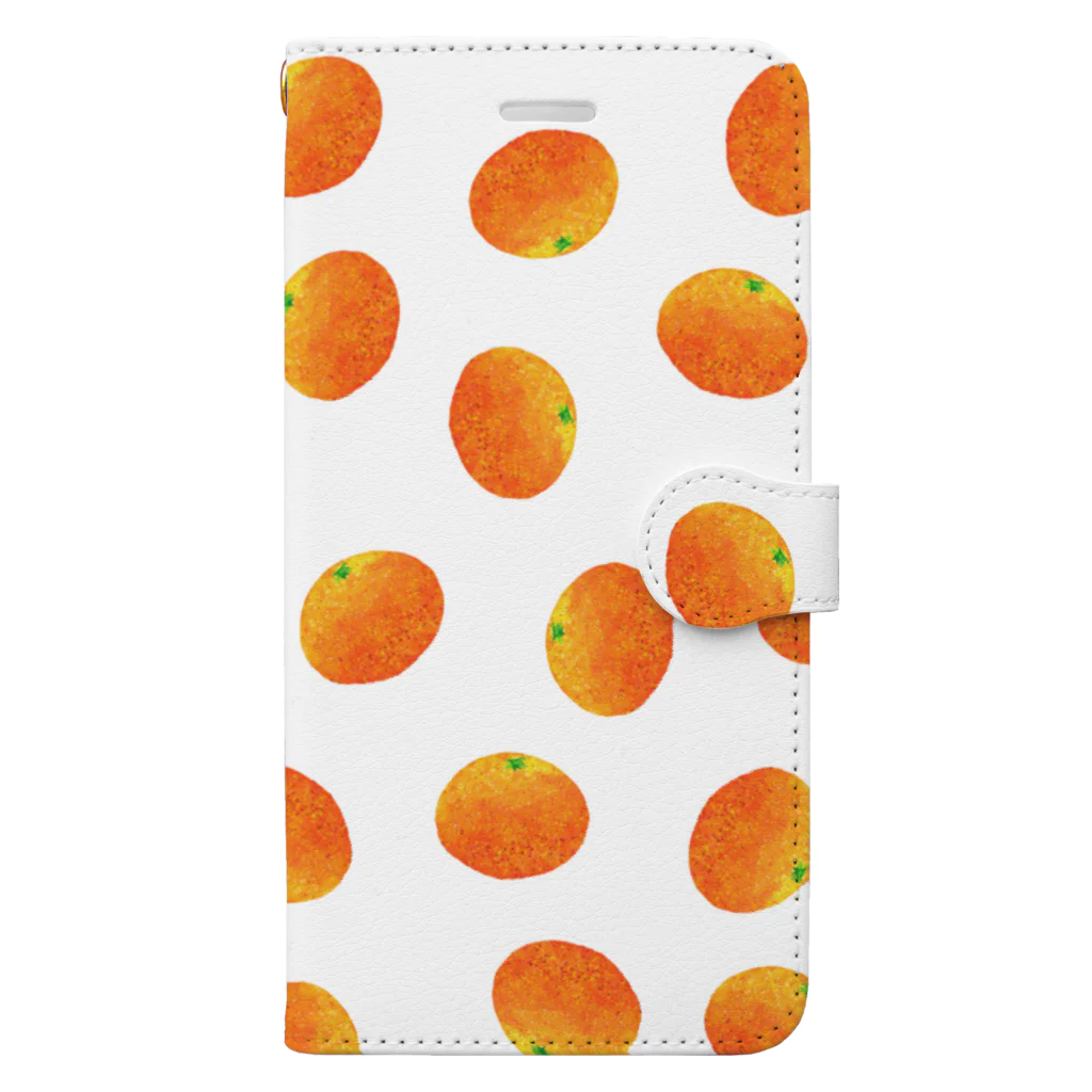 BenizakeのFlute series -orange- white Book-Style Smartphone Case