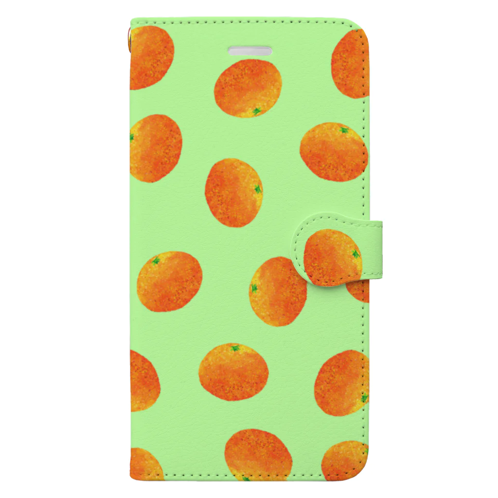 BenizakeのFlute series -orange- green 手帳型スマホケース