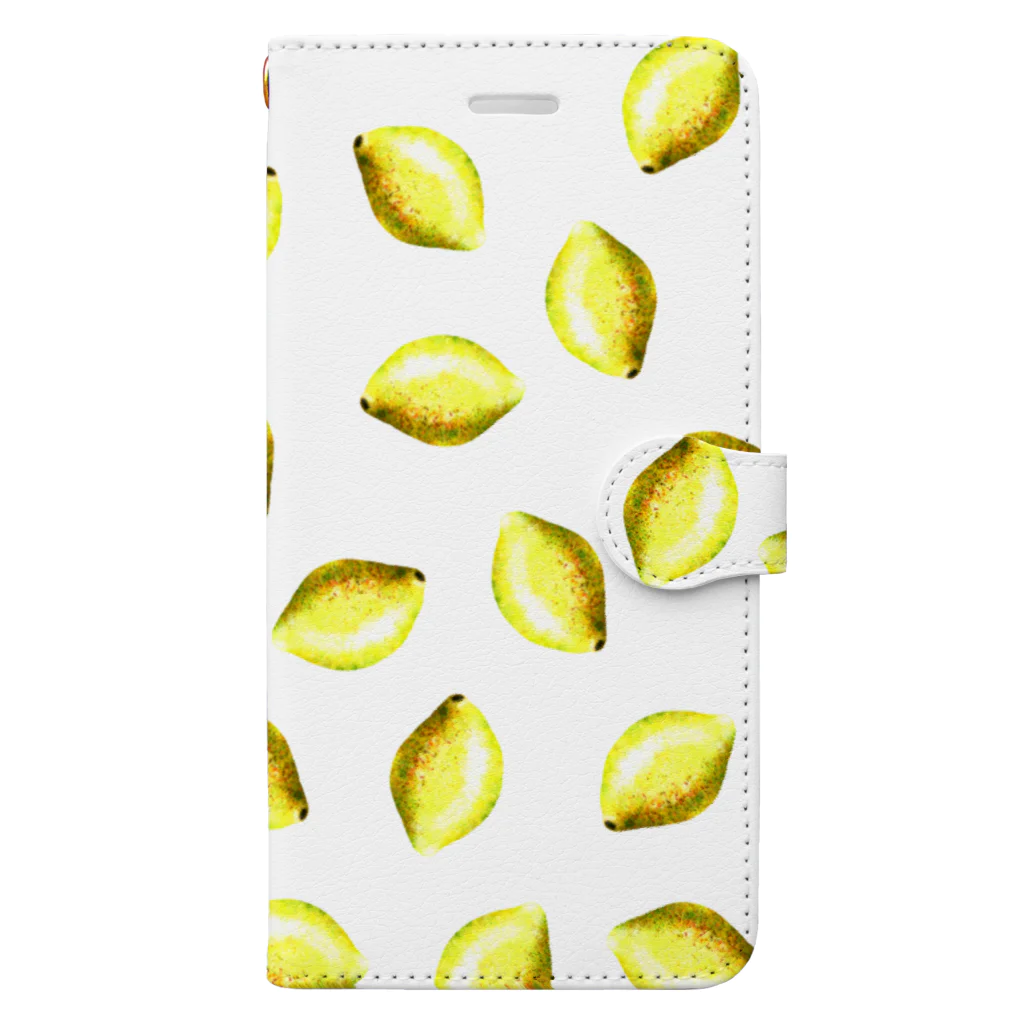 BenizakeのFlute series -lemon- white 手帳型スマホケース