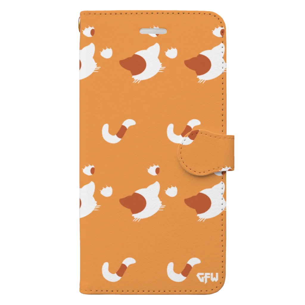 GOLDFISH WORKSのうねねこ　手帳型スマホケース Book-Style Smartphone Case